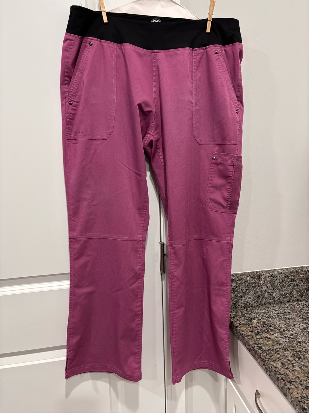 Healing Hands Comfort Stretch Women’s Cargo Scrub Pants - Plum